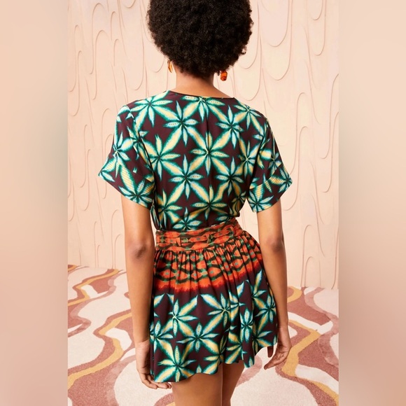 NWT Ulla Johnson Rosie Short Sleeve Top/Clementine Shorts Olivinite Coord Set 0 - Picture 4 of 12